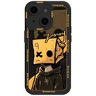 For iPhone 15 Liquid Angel Eyes Paper Bag Man TPU Phone Case(Black) - 1