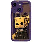 For iPhone 15 Liquid Angel Eyes Paper Bag Man TPU Phone Case(Purple) - 1