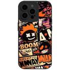 For iPhone 15 Pro Max Liquid Angel Eyes Comics TPU Phone Case(Black Bottom BOOM) - 1