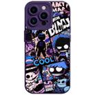 For iPhone 15 Pro Liquid Angel Eyes Comics TPU Phone Case(Purple Bottom COOL) - 1