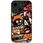 For iPhone 15 Liquid Angel Eyes Comics TPU Phone Case(Black Bottom BOOM) - 1