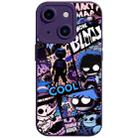 For iPhone 15 Liquid Angel Eyes Comics TPU Phone Case(Purple Bottom COOL) - 1