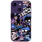 For iPhone 13 Liquid Angel Eyes Comics TPU Phone Case(Purple Bottom COOL) - 1