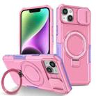 For iPhone 14 Sliding Camshield Magsafe Holder TPU Hybrid PC Phone Case(Purple Pink) - 1