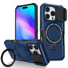 For iPhone 16 Pro Max Sliding Camshield MagSafe Holder TPU Hybrid PC Phone Case(Royal Blue) - 1