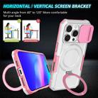 For iPhone 16 Pro Max Sliding Camshield MagSafe Holder TPU Hybrid PC Phone Case(Pink White) - 2