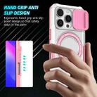 For iPhone 16 Pro Max Sliding Camshield MagSafe Holder TPU Hybrid PC Phone Case(Pink White) - 3