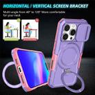 For iPhone 16 Pro Max Sliding Camshield MagSafe Holder TPU Hybrid PC Phone Case(Pink Purple) - 2