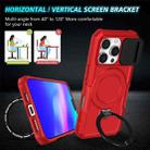 For iPhone 16 Pro Max Sliding Camshield MagSafe Holder TPU Hybrid PC Phone Case(Red) - 2