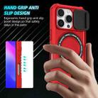 For iPhone 16 Pro Max Sliding Camshield MagSafe Holder TPU Hybrid PC Phone Case(Red) - 3