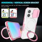 For iPhone 16 Plus Sliding Camshield MagSafe Holder TPU Hybrid PC Phone Case(Pink White) - 2