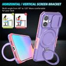 For iPhone 16 Plus Sliding Camshield MagSafe Holder TPU Hybrid PC Phone Case(Pink Purple) - 2