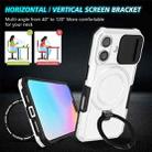 For iPhone 16 Sliding Camshield MagSafe Holder TPU Hybrid PC Phone Case(Black White) - 2