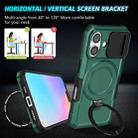 For iPhone 16 Sliding Camshield MagSafe Holder TPU Hybrid PC Phone Case(Deep Green) - 2
