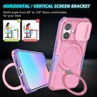 For iPhone 16 Sliding Camshield MagSafe Holder TPU Hybrid PC Phone Case(Purple Pink) - 2