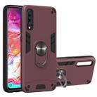 For Samsung Galaxy A70 & A70s 2 in 1 Armour Series PC + TPU Protective Case with Ring Holder(Wine Red) - 1