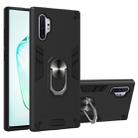 For Samsung Galaxy Note 10+ / Note 10+ 5G 2 in 1 Armour Series PC + TPU Protective Case with Ring Holder(Black) - 1