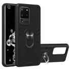 For Samsung Galaxy S20 Ultra 2 in 1 Armour Series PC + TPU Protective Case with Ring Holder(Black) - 1