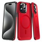 For iPhone 15 Pro Shield Armor MagSafe TPU Hybrid PC Phone Case(Red) - 1