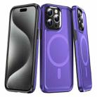 For iPhone 15 Pro Shield Armor MagSafe TPU Hybrid PC Phone Case(Purple) - 1