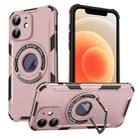 For iPhone 12 MagSafe Magnetic Holder Phone Case(Pink) - 1