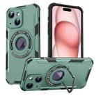 For iPhone 15 MagSafe Magnetic Holder Phone Case(Green) - 1