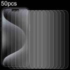 For iPhone 15 Plus / 15 Pro Max 50pcs 0.26mm 9H 2.5D Tempered Glass Film - 1