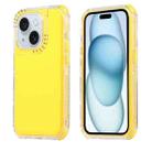 For iPhone 15 Dreamland 3 in 1 Solid Color Transparent Frame PC + TPU Phone Case(Yellow) - 1