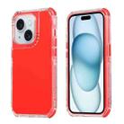 For iPhone 15 Dreamland 3 in 1 Solid Color Transparent Frame PC + TPU Phone Case(Red) - 1