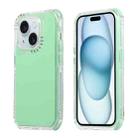 For iPhone 15 Plus Dreamland 3 in 1 Solid Color Transparent Frame PC + TPU Phone Case(Green) - 1