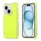 For iPhone 15 Plus Dreamland 3 in 1 Solid Color Transparent Frame PC + TPU Phone Case(Fluorescent Green) - 1