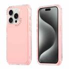 For iPhone 15 Pro Dreamland 3 in 1 Solid Color Transparent Frame PC + TPU Phone Case(Pink) - 1