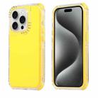 For iPhone 15 Pro Dreamland 3 in 1 Solid Color Transparent Frame PC + TPU Phone Case(Yellow) - 1