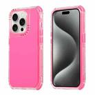 For iPhone 15 Pro Dreamland 3 in 1 Solid Color Transparent Frame PC + TPU Phone Case(Rose Red) - 1