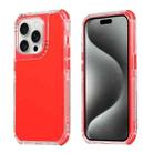 For iPhone 15 Pro Dreamland 3 in 1 Solid Color Transparent Frame PC + TPU Phone Case(Red) - 1