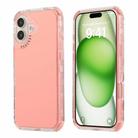 For iPhone 16 Plus Dreamland 3 in 1 Solid Color Transparent Frame PC + TPU Phone Case(Pink) - 1