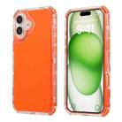 For iPhone 16 Plus Dreamland 3 in 1 Solid Color Transparent Frame PC + TPU Phone Case(Orange) - 1