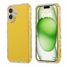 For iPhone 16 Plus Dreamland 3 in 1 Solid Color Transparent Frame PC + TPU Phone Case(Yellow) - 1