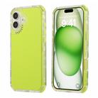 For iPhone 16 Dreamland 3 in 1 Solid Color Transparent Frame PC + TPU Phone Case(Fluorescent Green) - 1