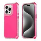 For iPhone 15 Pro Dreamland 3 in 1 Clear Color Transparent Frame PC + TPU Phone Case(Rose Red) - 1