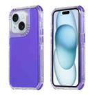 For iPhone 15 Dreamland 3 in 1 Clear Color Transparent Frame PC + TPU Phone Case(Purple) - 1