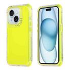 For iPhone 15 Dreamland 3 in 1 Clear Color Transparent Frame PC + TPU Phone Case(Fluorescent Green) - 1