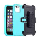 For iPhone 6 / 7 / 8 / SE 2020 3 in 1 PC + TPU Sliding Sleeve Phone Case(Blue+Sky Blue) - 1