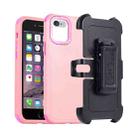 For iPhone 6 / 7 / 8 / SE 2020 3 in 1 PC + TPU Sliding Sleeve Phone Case(Pink+Rose Red) - 1