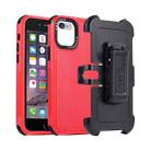 For iPhone 6 / 7 / 8 / SE 2020 3 in 1 PC + TPU Sliding Sleeve Phone Case(Red+Black) - 1