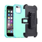 For iPhone 6 Plus / 7 Plus / 8 Plus 3 in 1 PC + TPU Sliding Sleeve Phone Case(Grass Green+Sky Blue) - 1