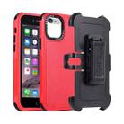 For iPhone 6 Plus / 7 Plus / 8 Plus 3 in 1 PC + TPU Sliding Sleeve Phone Case(Red+Black) - 1
