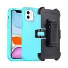 For iPhone 11 3 in 1 PC + TPU Sliding Sleeve Phone Case(Blue+Sky Blue) - 1