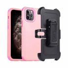 For iPhone 11 Pro Max 3 in 1 PC + TPU Sliding Sleeve Phone Case(Pink+Rose Red) - 1