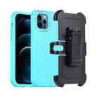 For iPhone 12 Pro Max 3 in 1 PC + TPU Sliding Sleeve Phone Case(Blue+Sky Blue) - 1